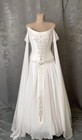 Vintage Celtic Chiffon Wedding Dresses With Cape Off The Shoulder Bridal Gowns