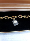 Vintage Nasa Rockwell Emblem 12kgf Bracelet W  10k Gold Diamond Charm 1960 s