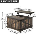 Farmhouse Square Lift-top Coffee Table With Flip Top Storage For Living Room
