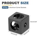 Black Aluminum Extrusion Profile Connector  1515 Series Corner Bracket 8pcs
