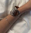 Vintage Mexico 925 Sterling Silver Bone Cuff Bangle Bracelet 1 75 Inch 