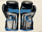 Sanabul Essential Gel Boxing Kickboxing Training Gloves Black-blue 14 Oz