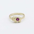 Colorful Elephant Toe Ring Solid Real 10k Yellow Gold