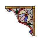 Stained Glass Corner Window Panels Matching Pair Tiffany Style Art Glass