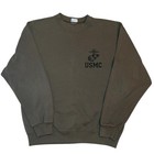 Vtg Usmc Marine Corps Sz Lg Olive Drab Military Crewneck Sweatshirt Named Tag