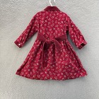 Laura Ashley Dress Girls 3 Us 98 Cm Mother And Child  Red Velvet Floral Holiday 