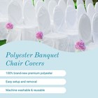 Polyester Black White Or Ivory Banquet Chair Covers Wedding Reception