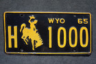 1965 Wyoming Cowboy License Plate   H - 1000