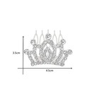 2 Pcs Kids Princess Crown Rhinestone Tiara Hair Comb Crystal Hair Clip Mini 