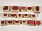 Stampin Up - Wood Block Lot Of 16 - Conch Ribbon Floral   Images Sayings Fastshp