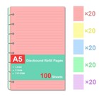 Junior Size Refills Paper A5 Loose Leaf Paper For Tul Custom Note-taking 100shee