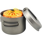 Toaks Titanium Outdoor Camping Cook Pot With Pan And Foldable Handles - 1600ml