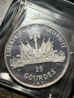 1971 Haiti 25 Gourdes Silver Proof Commemorative 3 77oz  999 Silver Coin