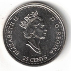 1999 Canadian Brilliant Uncirculated December Eclectic Geometric Design 25c 