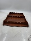 Vintage Wooden Wall Display Rack Shelf 18 Slot Spoon Storage Collectible Holder