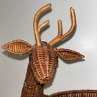 Christmas Reindeer Deer Wicker Basket Planter Woven Rattan Decor 11    Vintage
