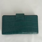 Kate Spade New York Green Croc Embossed Leather Travel Wallet Planner Agenda