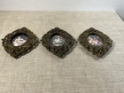 Miniature Vintage Ornate Brass Picture Frame Made In Italy W  Victorian Prints