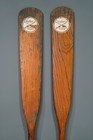 Vintage Smokers Ash Row Boat Oars Paddles With Oar Locks Antique Wood Lake 78 