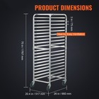 Uimoso 20-sheet Aluminum Baking Rack With Wheels For Commercial Use