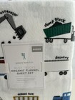 Pottery Barn Kids Busy Trucks Organic Flannel Sheet Set Nwt Queen