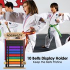 10 Belts Karate Belt Display Rack With Personalized Stickers  Taekwondo Belt    