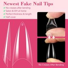 500pcs Clear Stiletto Nail Tips Medium For Acrylic Nails  Half Cover
