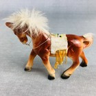Enesco Range Rider Brown Ceramic Horse Figurine Fur Mane Tail Vtg Japan  60s