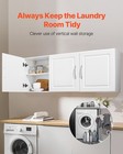 54 In Laundry Room Wall Cabinet 2-tier Kitchen Cupboard With 3 Doors White