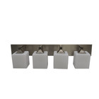 4-light Vanity Light Fixture Brushed Nickel Frosted Glass Bathroom Wall Lamp Nk