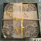 Vintage Brussels White Wedding Handkerchief  With Lace New In Box