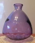 Purple Glass Decorative Bottle   Vase 7 1 2  Tall