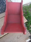 Antique New England Region Handpainted Wooden Basket Holder-16 x9 x8 