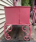 Vintage Drink Coca Cola Red Metal Large Planter Outdoor indoor Nostalgic Retro