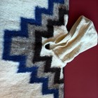 Vintage Poncho Native Southwest Design Retro Wool-fringed-hooded