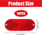 10 Pcs Front Reflector Oval Reflector With Mounting Hole  Driveway Trailer Refle