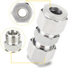 Metric 304 Stainless Steel Compression Tube Fitting Union 10mm Od W  Double F   