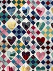 90   s Vintage Crazy Heart Quilt Signed Size Queen