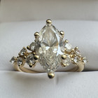 Rogers   Hollands 14k Gold Lab Created Diamond Marquise 2 00ctw Igi Set Sz 5