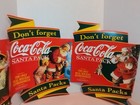 Large 39  X16  Vtg Coca-cola Coke Santa Packs Store Display Sign 3 Sections