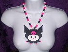Kuromi My Melody Perler Bead Kandi Necklace-edc-rave-festival-plur-edm