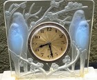 Antique Rene R  Lalique Glass  Bird Inseparables Opalescent Glass Clock As Is