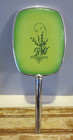 Vintage 3 Piece Art Deco Silver   Green W flowers Vanity Mirror Brush Comb Set
