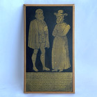 Vtg Brass Rubbing Grave Plaque John Lyon 1592 St Marys Vicarage Illsley Replica