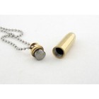 Stainless Steel Bullet Cremation Jewelry Pendant Keepsake Memorial Urn Necklace