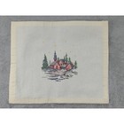 Handmade Needlepoint Christmas Village Scene Wall Art Decor 15  X 18 