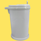 Ubbi Steel Diaper Pail White W  Child Safety Lock Odor Locking 