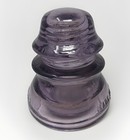 Vintage Whitall Tatum No  1 Glass Insulator     Amethyst Purple  sca 