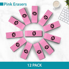 Pink Pencil Erasers     12-pack Latex-free Erasers For Kids  Teachers  School Supp