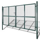 Double Door Fence Gate 118 1x59 1  Powder-coated Steel